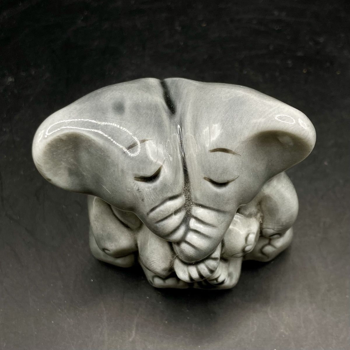 Statuette: Süsses Elefanten-Paar, Keramik-Figur, 5cm – Usato da Vinelz venduto da Viewfinder84 1