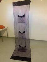 Voile/Samt Stoff mit 3 Taschen viola