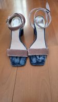 Sandali eleganti velluto blu/rosa taglia 40 