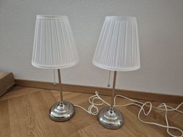 ​2x IKEA ÅRSTID Tischlampen Set Weiss Chrom – Top Zustand