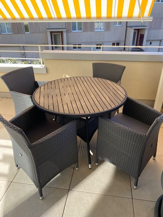 VidaXL Sonnenliegen-Set 2-tlg. Mit Tisch - Beige Polyrattan Für Garten & Terrasse