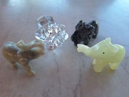4 STK ELEFANTEN, AUS 4 MATERIALIEN - DEKORATION
