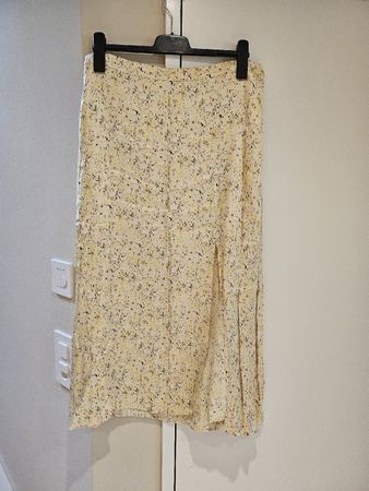 Satinjupe von Taifun hellgelb midiskirt gr.42