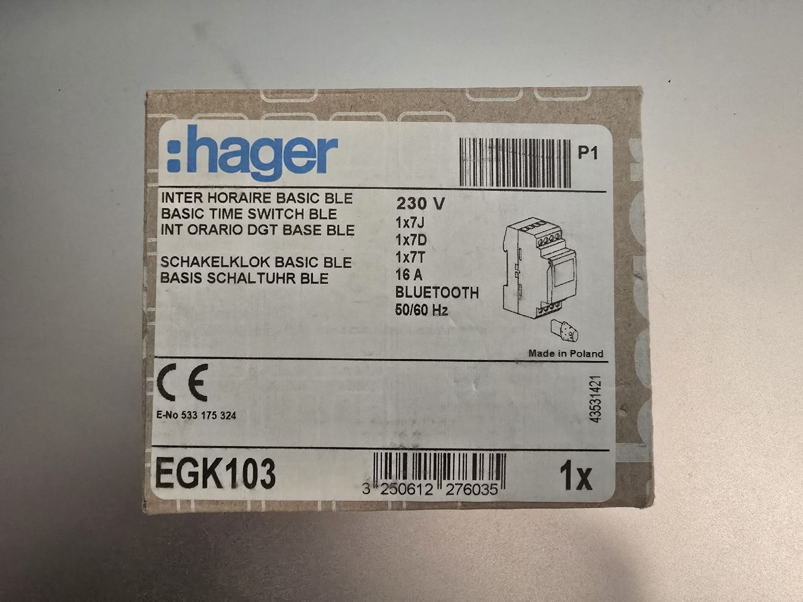 Hager Schalter: Schaltuhr Hager digital multifunktional 1 Kanal Bluetooth – Neu und originalverpackt aus Felben-Wellhausen von Bunker90