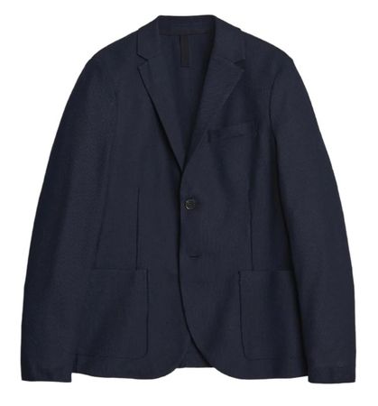 Harris Wharf Loro Piana Honeycomb Blazer Navy Blue - 50