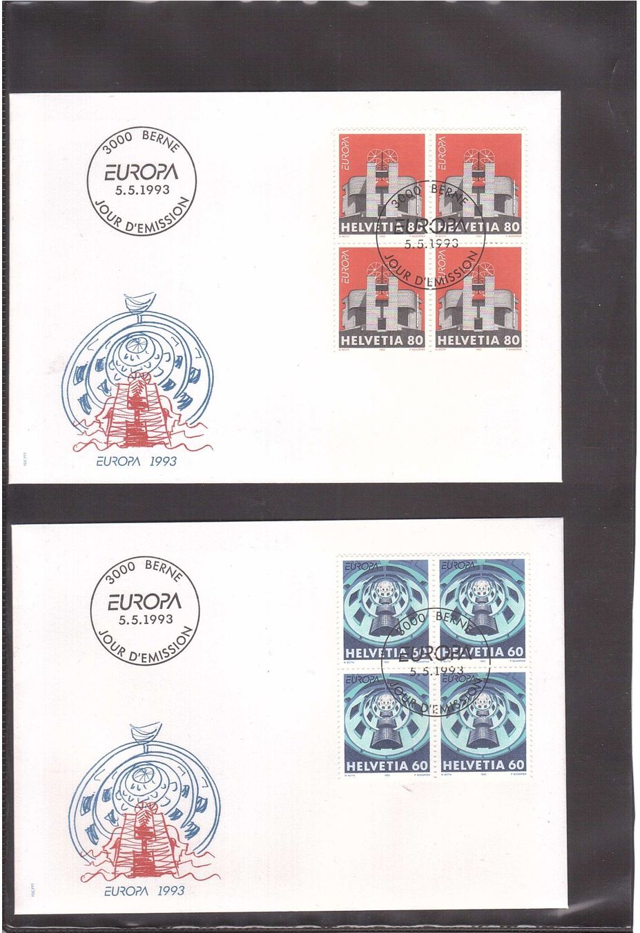 Tous les timbres: 1993 Europa 2x  FDC 4er – D'occasion à Rheinau par loxis