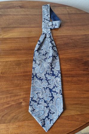 Plastron Krawatte Paisley blau hellblau gebraucht