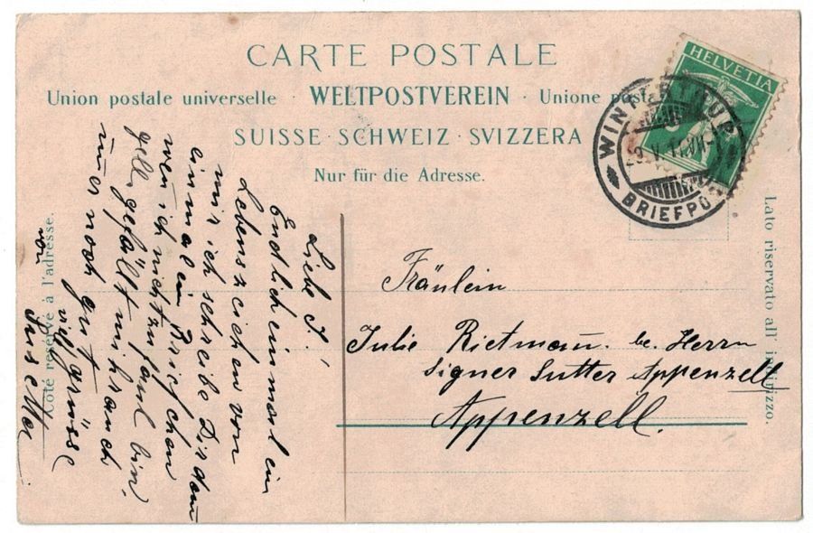 Cartoline postali: Winterthur, Technikum, gelaufen 1911 – Usato da Frauenfeld venduto da POML 1