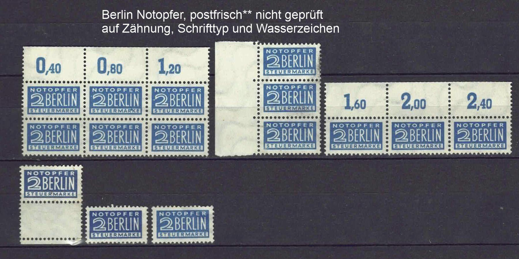 Tous les timbres: Berlin Restlos Notopfer, postfrisch** – D'occasion à Basel par Pfefferschootte