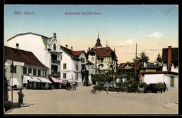 AK Rüti /ZH, Dorfstrasse mit Villa Hess
