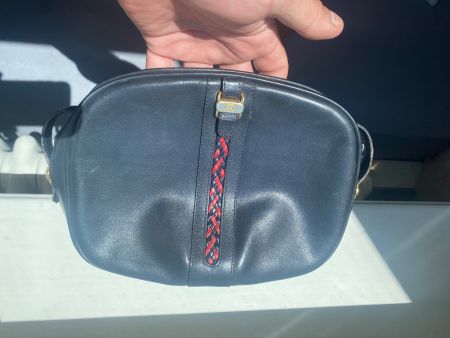 Gucci Damen Handtasche Leder Schwarz mit rotem Flechtmuster