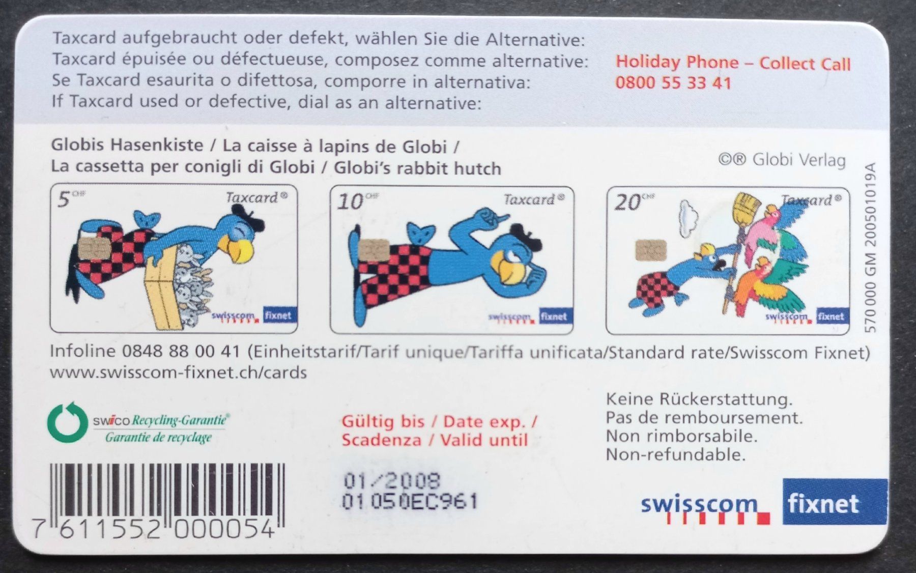 Swisscom Schede telefoniche: Taxcard - Globi - CH – Usato da Niederuzwil venduto da lubimaja 1