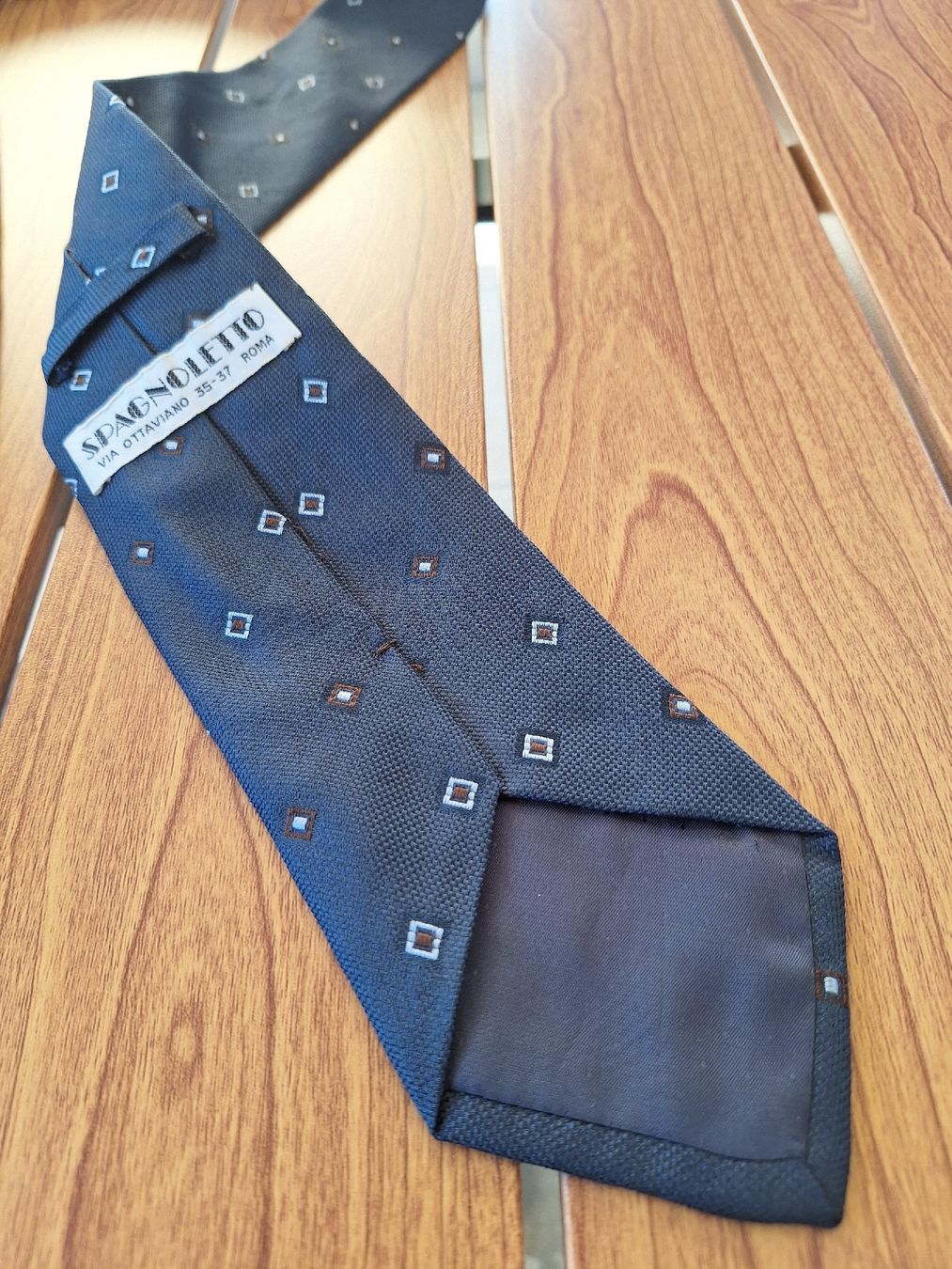 Krawatten: Cravate bleue Spagnoletto à petits losanges – Gebraucht aus Genève von mbest01 2