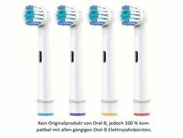 4x Ersatz Zahnbürsten-Köpfe Aufsteckbürste kompatibel Oral-B
