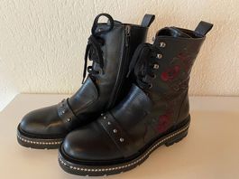 Stiefeletten mit Stickerei von Laura Bellariva Gr. 38