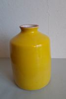 Leuchtend Gelbe Keramikvase mit Stempel