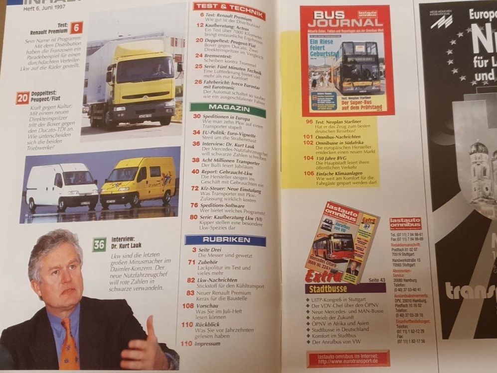 Lastauto Omnibus 6/97 Mercedes Actros Fiat Ducato Boxer xx (Gebraucht ...