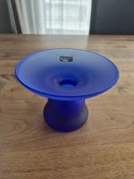 Leonardo Design Glas Kragenvase, kl. Obstschale blau matt
