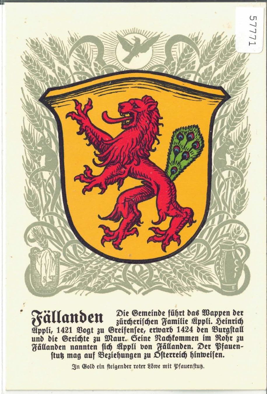 Cartes postales: Fällanden - Gemeindewappen – D'occasion à Ettingen par Kartenplanet