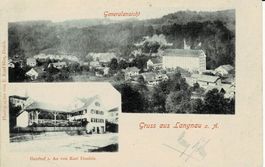 Gruss aus LANGNAU a. Albis ZH gel. 1905! Mit Gasthof z. AU!