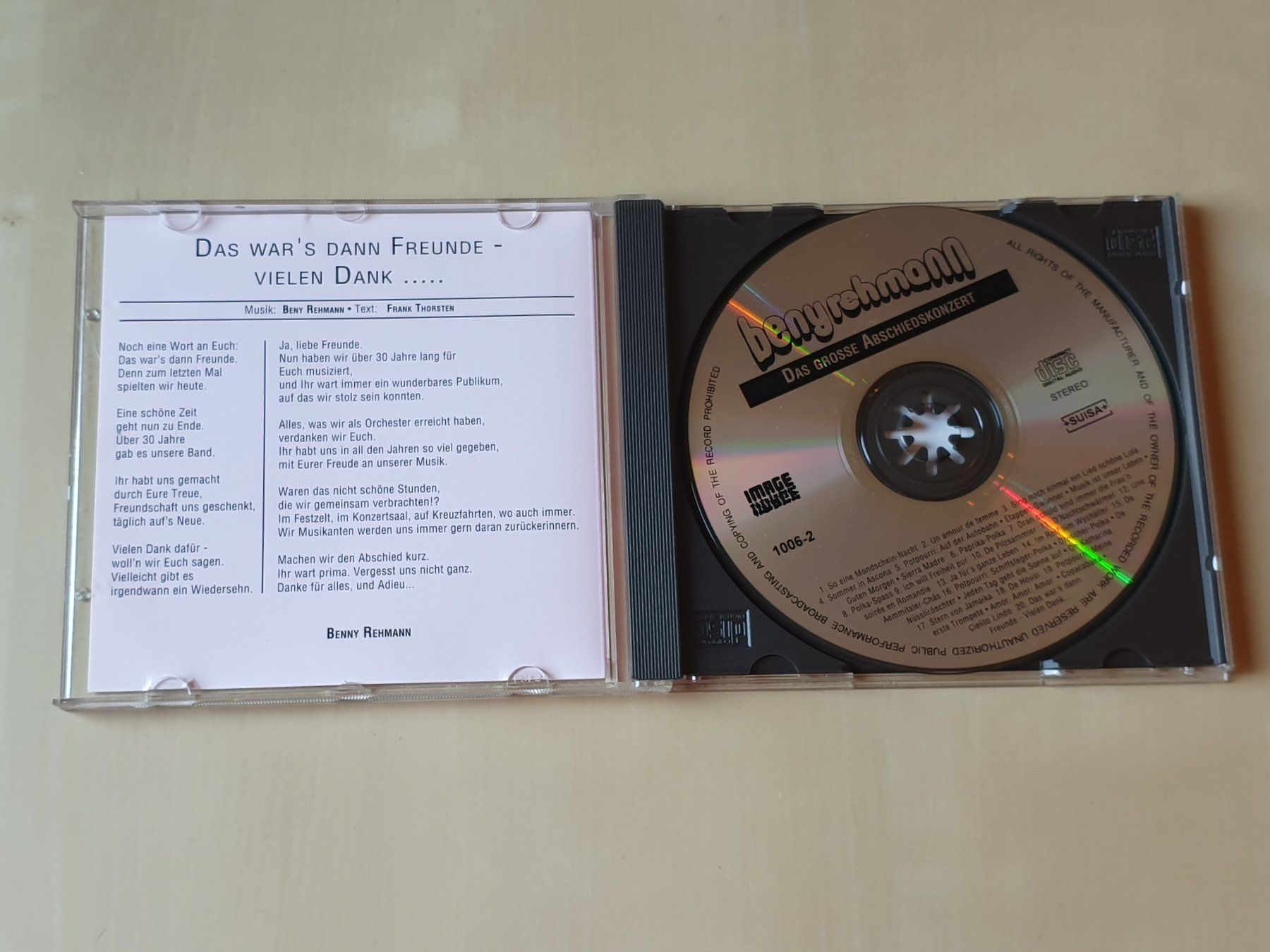 CD: Beny Rehmann Das grosse Abschiedskonzert – Usato da Stansstad venduto da collectorsshop 2