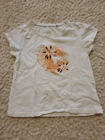 Gebrauchtes Mädchen T-Shirt mit Pferde-Motiv, Grösse 98/104