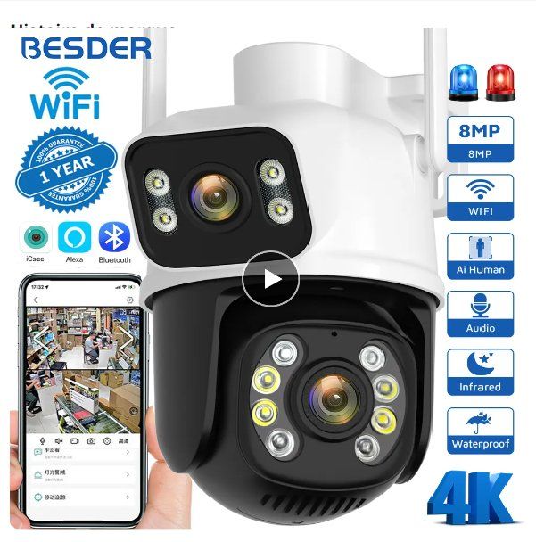 *BESDER-Caméra de surveillance extérieure PTZ IP WiFi 8MP | Kaufen auf ...
