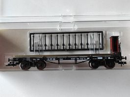 Rungenwagen 4 Achsig der K.P.E.V. von Fleischmann H0, GS