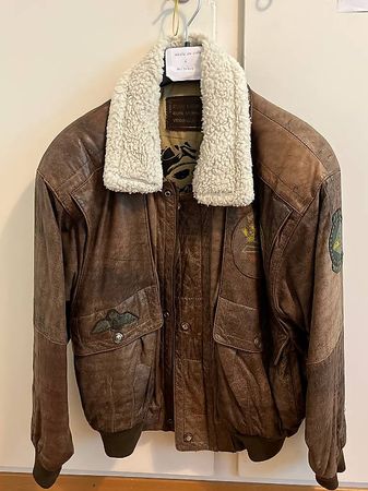 Veste aviateur Vintage 1985 cuir véritable, excellent état 