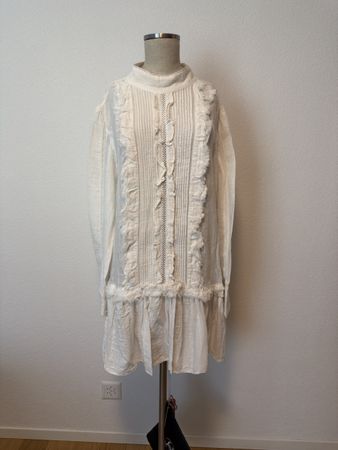  Sommerkleid im Boho-Stil, Gr. M, weiss/creme