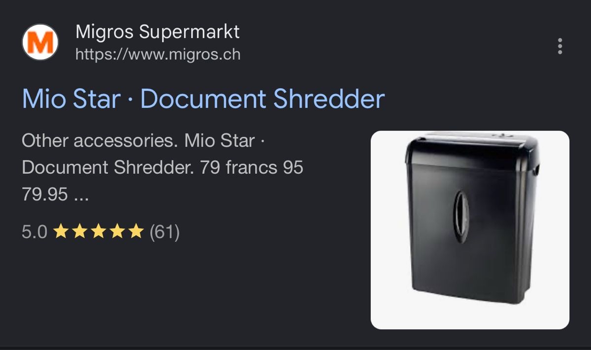 Distruggi documenti: Mio Star- Cross Cut Shredder – Usato da Moosseedorf venduto da ram_c65w 1