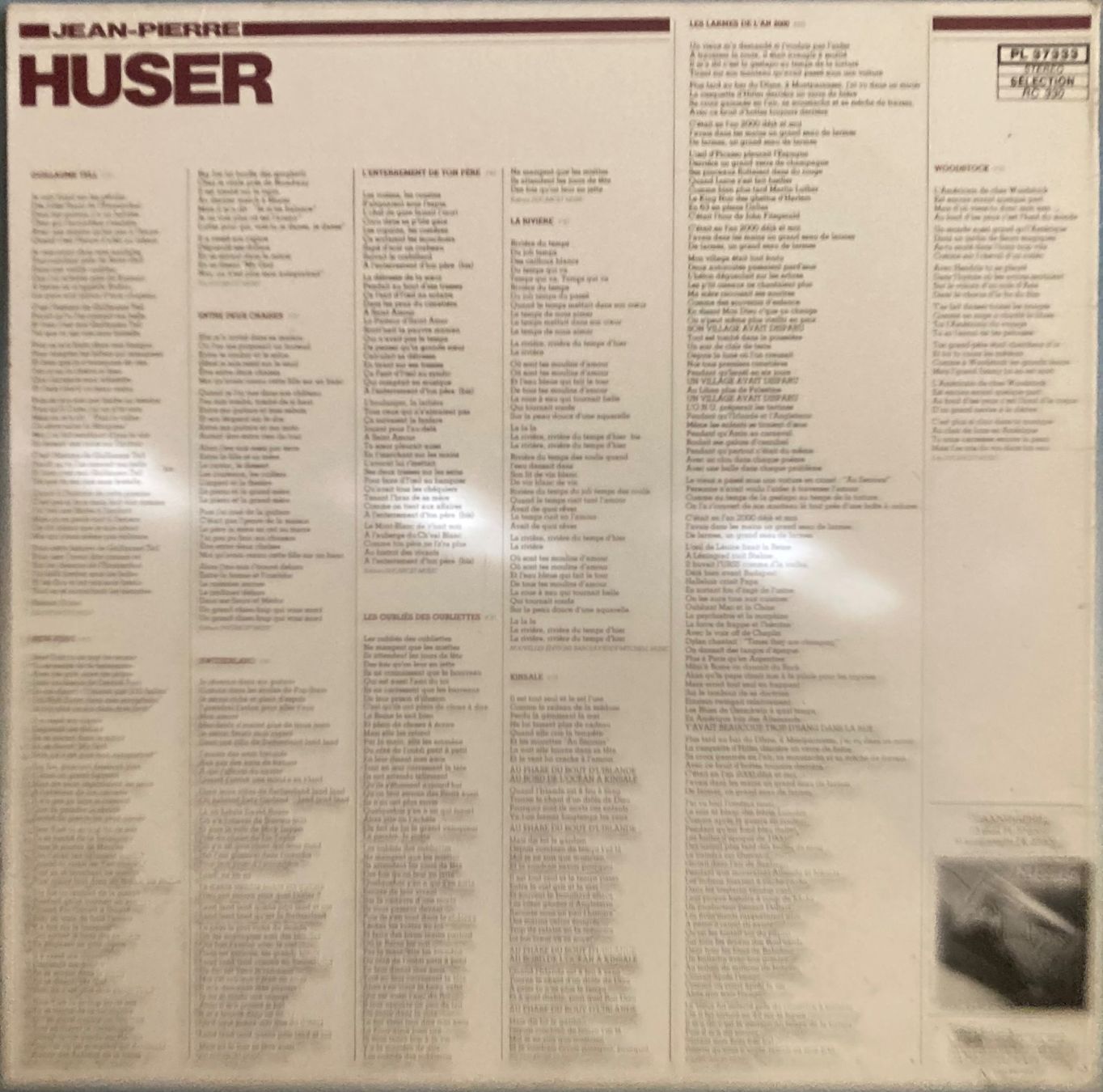 Schallplatten: JEAN-PIERRE HUSER - JEAN-PIERRE HUSER – Gebraucht aus Poliez-Pittet von Newtown-Records 1