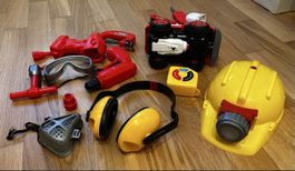 Set of toy tools with a car