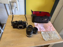 Exakta Varex IIa Twin TL Kamera mit 3 Objektiven und Tasche