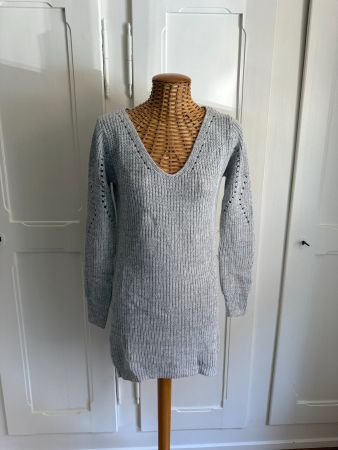 Strickkleid hellgrau XS