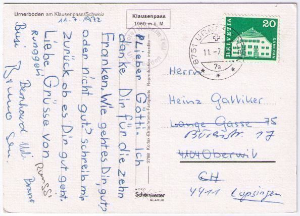 Cartes postales: Urnerboden – D'occasion à Binningen par Mountainrider 1