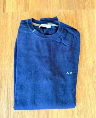 Super weicher, blauer Pullover von Sons+Field, Grösse S