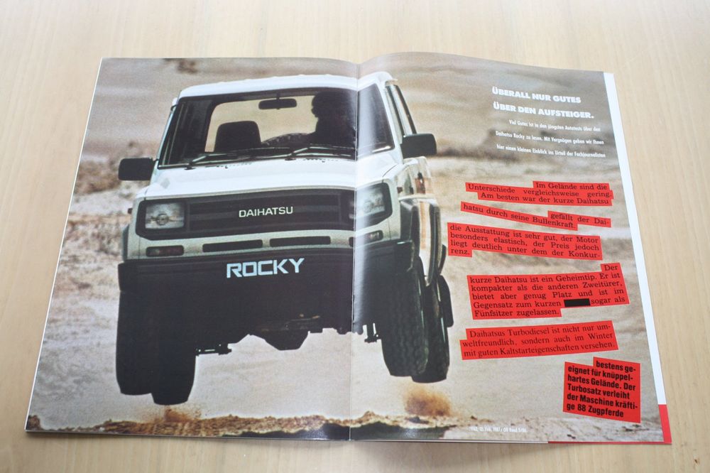 Daihatsu Rocky Prospekt mit Preisliste Modelljahr 1988 | Kaufen auf Ricardo