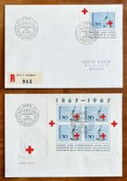 1963, Rotes Kreuz Blockausschnitt W39 auf FDC
