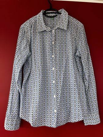 Blouse Benetton à motifs bleus taille M