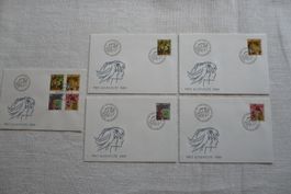 Pro Juventute 1989 5 FDC Satz & Einzelmarken SBK J311 - J314