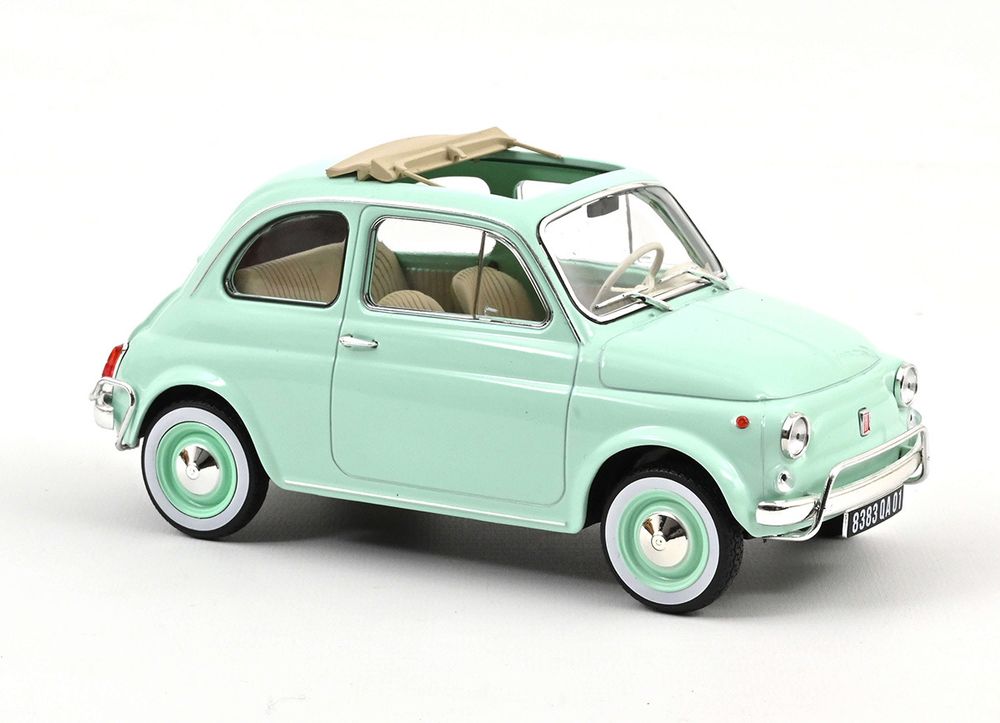 Stilvolle Fiat 500 Turkis Ebenbild