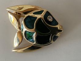 Brosche Fisch emaillert