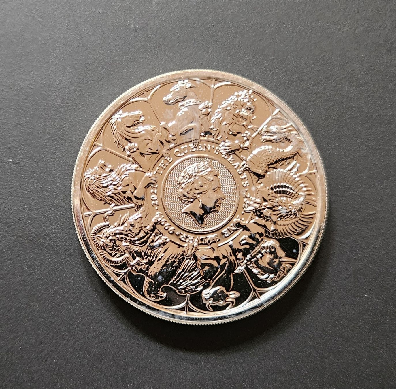 Tutti le monete: 2 oz Silbermünze "The Queen's Beasts" – Usato da Winterthur venduto da ManuM88