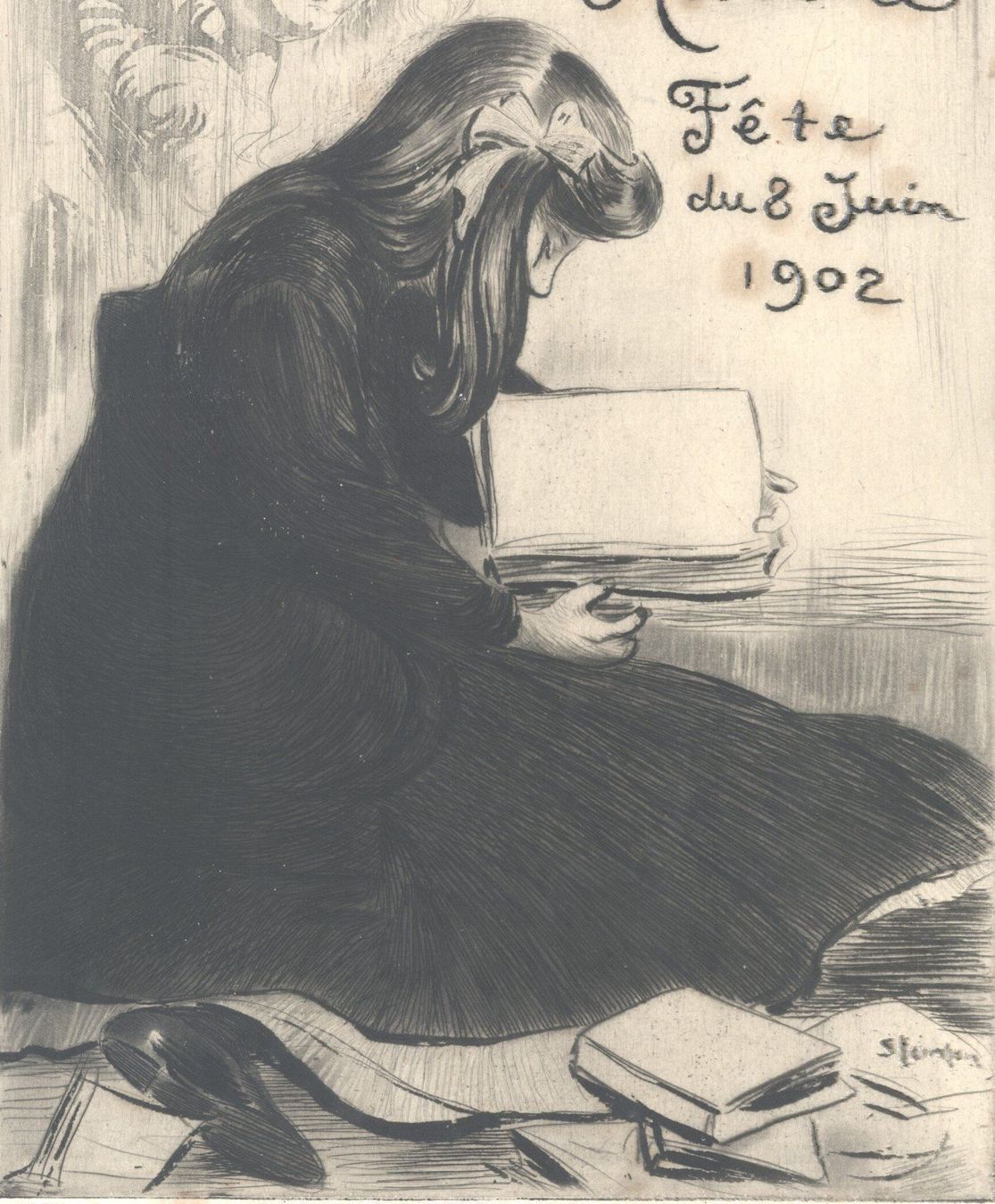 Incisioni: Steinlen Théophile-Alexandre - Fête du 8 juin 1902 – Usato da Biel/Bienne venduto da 07helios032 2