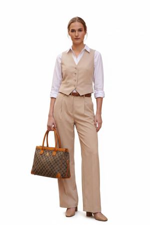 Diana Valentino Tasche Canvas Leder Braun Elegant