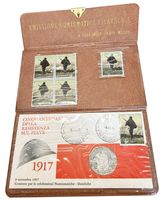 Pièce de collection: Timbre + pièce 1917-1967 Italie