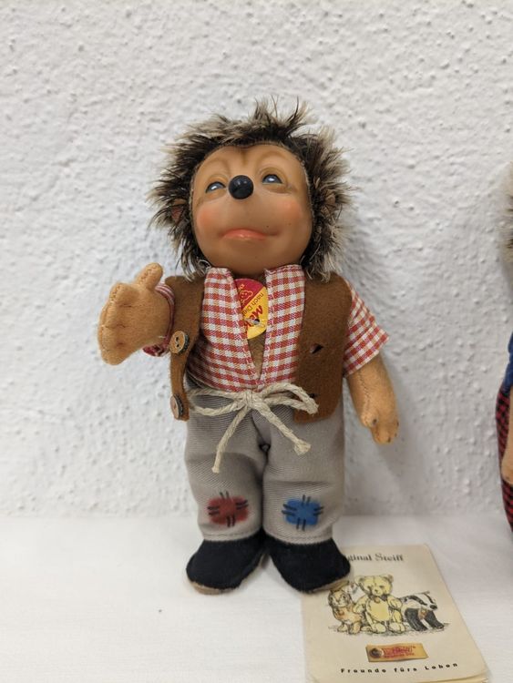 Grand Mecki Steiff 50 Cm - Animal En Peluche Collector état D'usage (voir Photos)