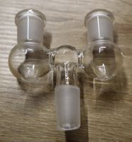 Y ADAPTER FÜR GLAS BONGS - ZWEI KÖPFE - SIEHE FOTOS - NEU