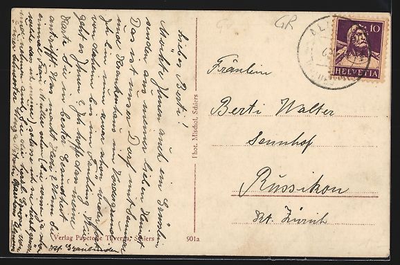 Cartoline postali: AK Schiers, Teilansicht von Westen – Usato da Berlin venduto da bartko-reher 1